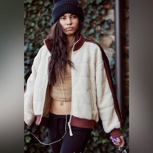 NEW Free People FP Movement Fleecy Sherpa Scrunchy Pippa Jacket Quilted NWOT